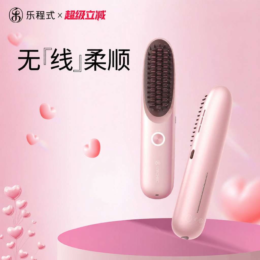 LivChic | Wireless Ionic Protection Mini Portable Straightening Comb & Curling Iron ราคา 2,074 บาท*ส่งฟรี