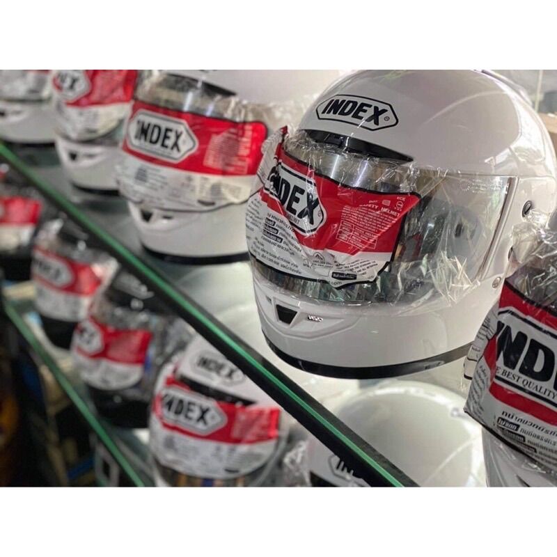 หมวกกันน็อคINDEX เต็มใบสีขาวป้ายขาว✔️✔️