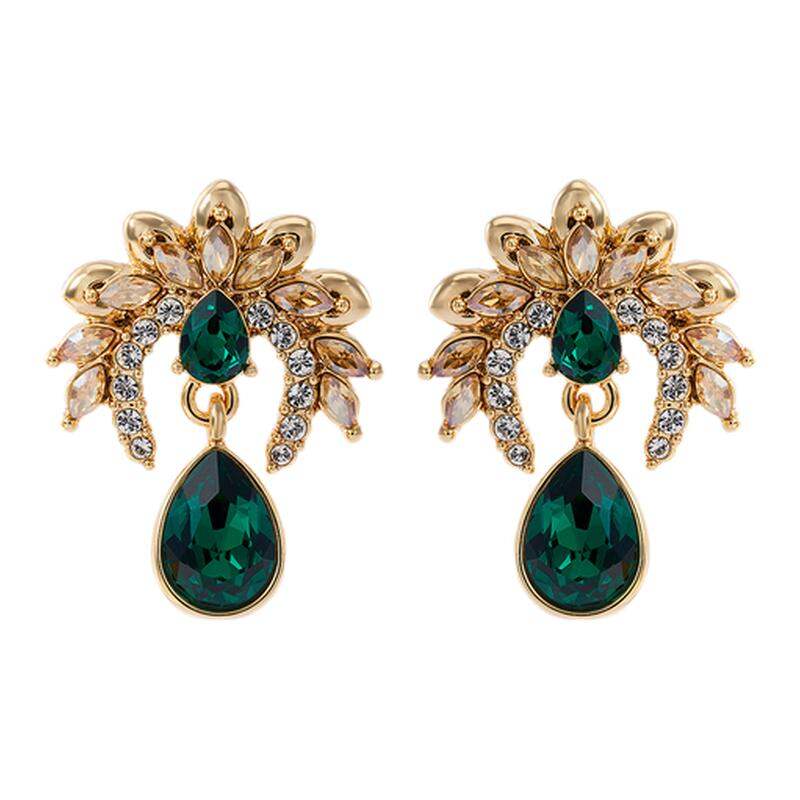 Eternelle | Eternelle French Luxury Golden Ear Jewelry Elegant Atmosphere High-End Vintage Court Style Alloy Embedded Artificial Gemstone ราคา 2,406 บาท*ส่งฟรี