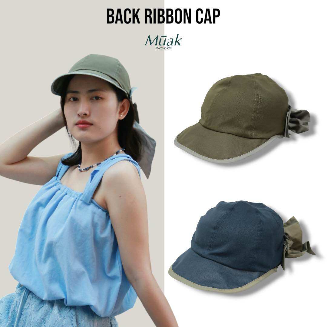 Muak Back Ribbon Cap, a Simple Design Cap That Adds a Special Touch. Ribbon on the Back That Adds a Touch of Sweetness to the Look, Just Right, Not Too Much. the Hat Has a Beautiful Shape, Easy to Wear, and Goes with Every Day, Whether It's a Casual Look ราคา 872 บาท*ส่งฟรี