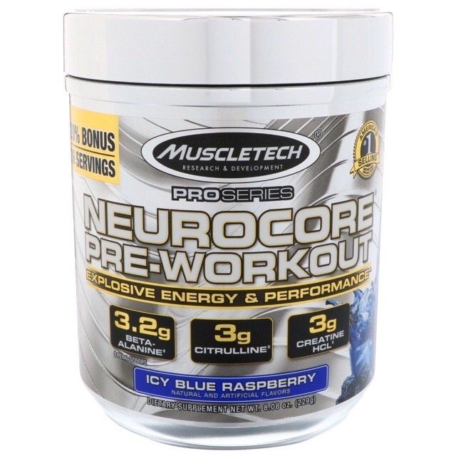 ?พร้อมส่ง? Muscletech Pro Series, Neurocore Pre-Workout, Icy Blue Raspberry, 8.08 oz (229 g)