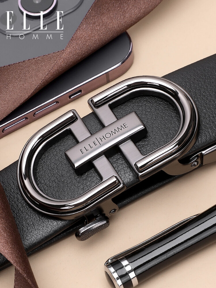 [ELLE HOMME | Men Genuine Leather Automatic Buckle Belt,ELLE HOMME | Men Genuine Leather Automatic Buckle Belt,] ราคา 2,378 บาท*ส่งฟรี