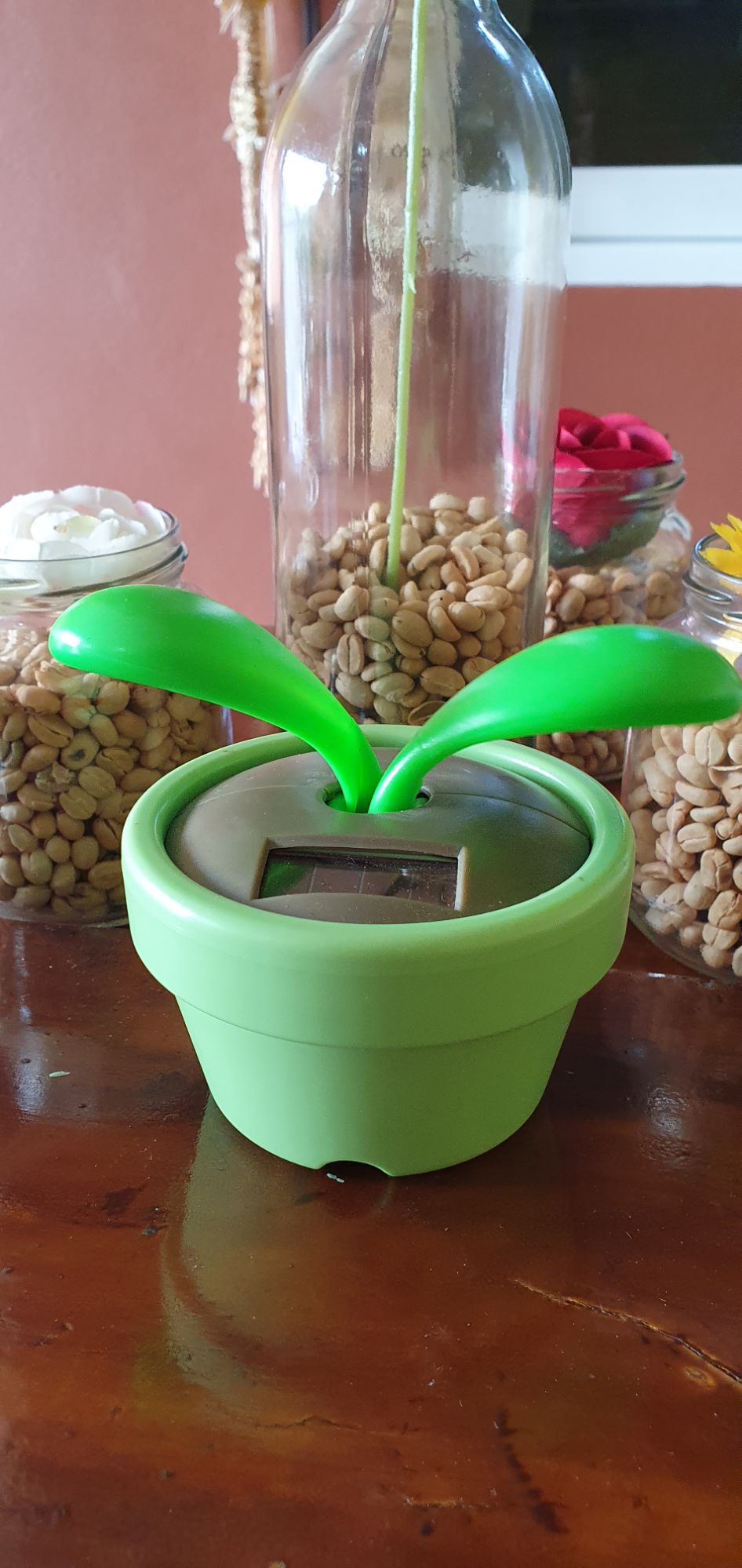 Solar Powered Green Flip Flap Leafs Toy Gadget