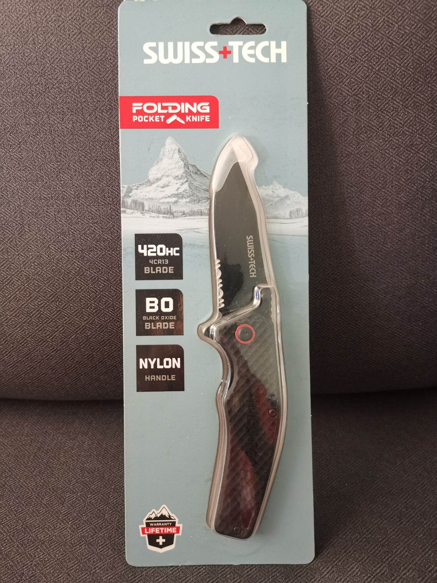 มีดพับเอนกประสงค์ 3.5" SWISS+TECH ST014012 NYLON HANDEL 420HC Lazada