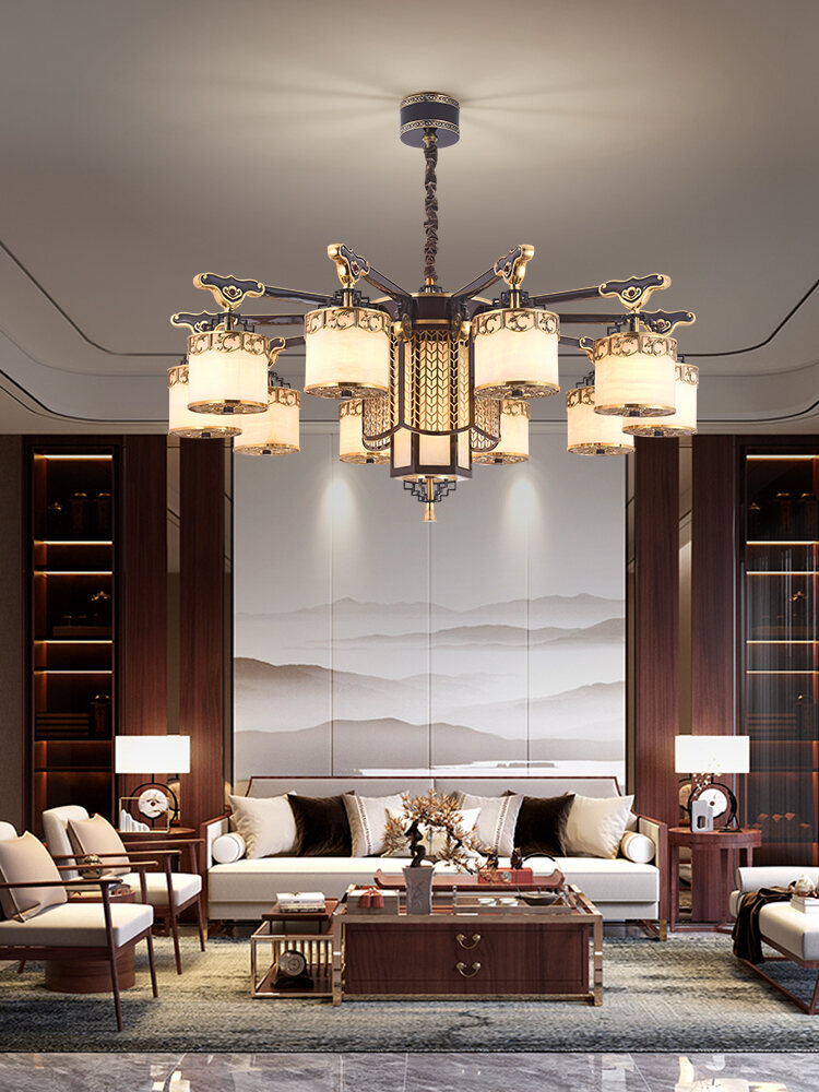 Dehocr | Traditional Chinese Style Copper and Jade Light Fixture ราคา 145,618 บาท*ส่งฟรี