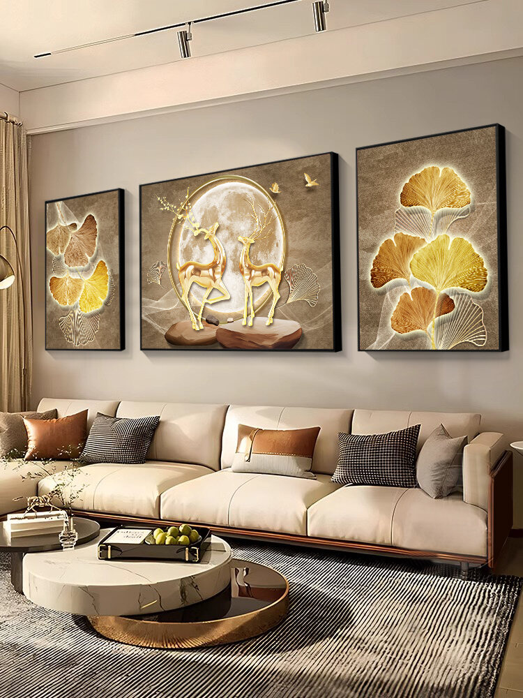 XIANGTUYIN | Elegant Silver Ginkgo Leaf Wall Art for Living Room Sofa Background - ยี่ห้อ XIANGTUYIN ราคา 2,558 บาท*ส่งฟรี