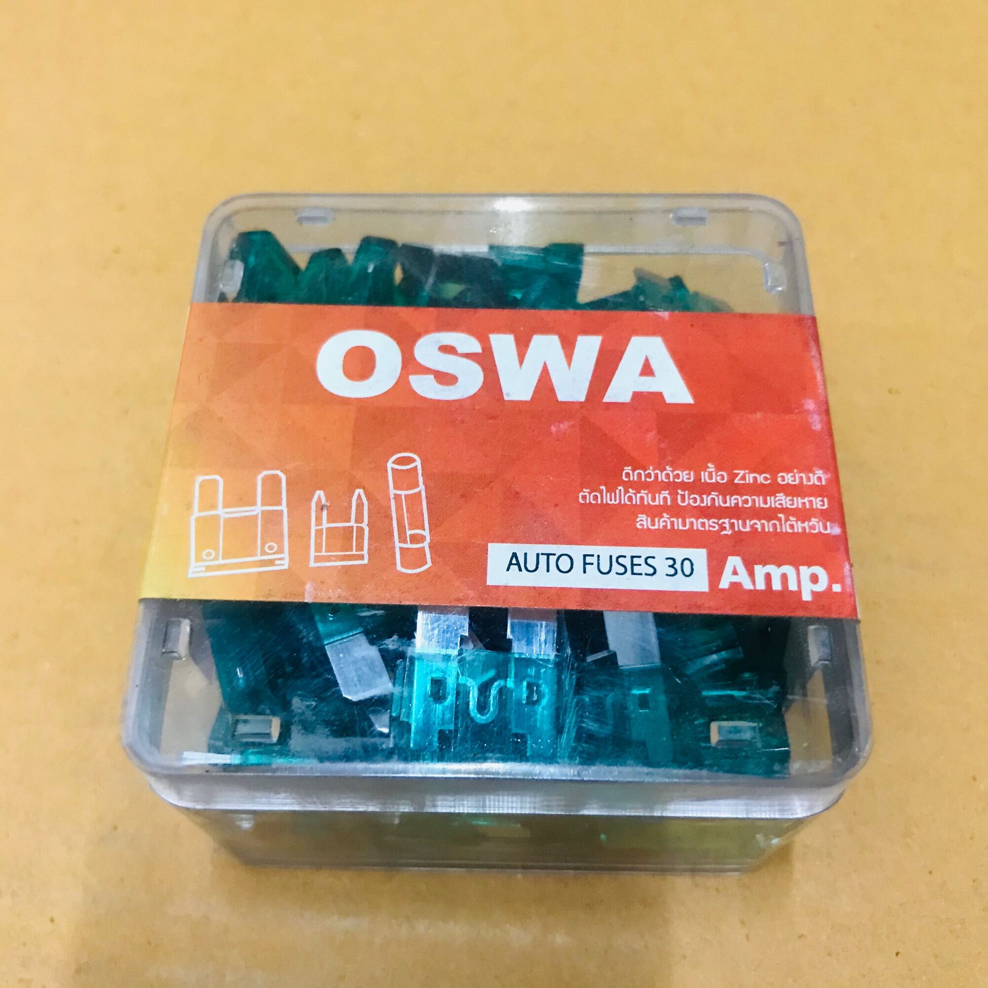 ฟิวส์เสียบ 30A ใช้ได้ทั้ง 12V/24V ฟิวส์รถยนต์ OSWA (1 กล่อง 100 ตัว) สุดคุ้ม