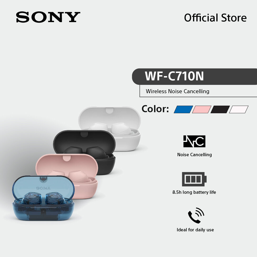 Sony in Ear Headphones Model Wf-C710N | Wireless Noise Cancelling Headphones | Bluetooth ® 5.3 | Ipx4 | Crystal-Clear Calls with Voice Pickup Technology