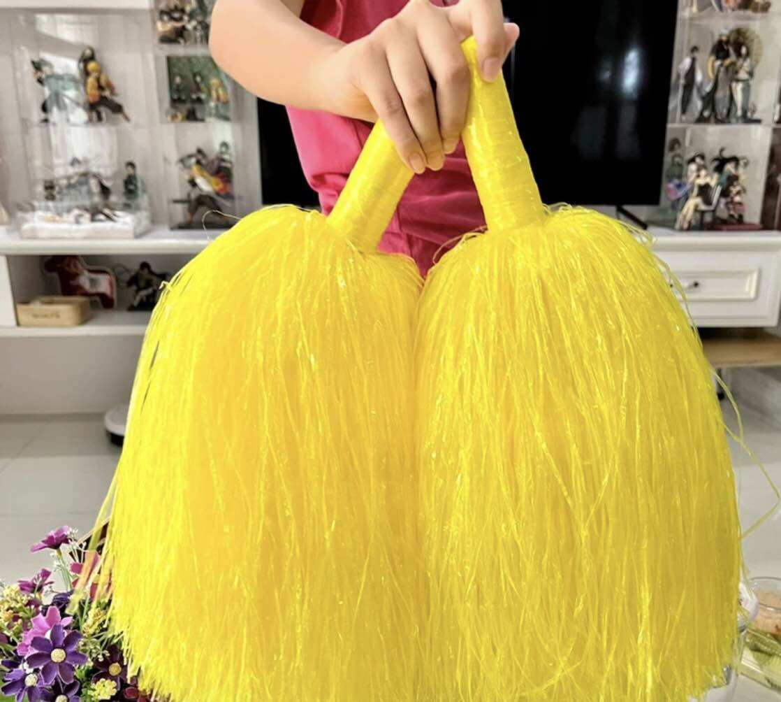 Each Pair (2 Sides)/ Straw Rope Tassels Cheerleader Staincheer Colorful Tassels Pom-Poms ราคา 110 บาท*ส่งฟรี