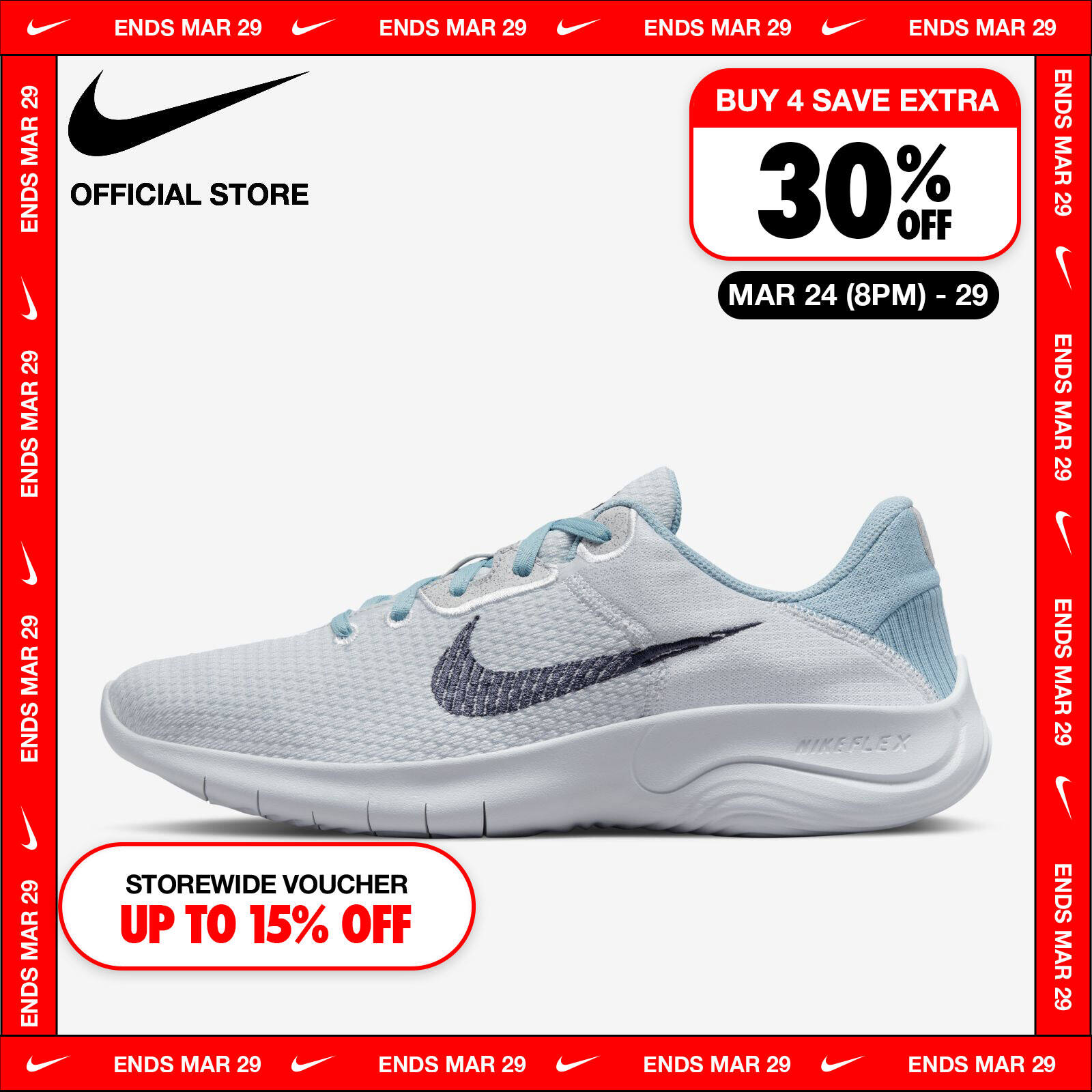 Nike Men's Flex Experience Rn 11 Next Nature Shoes - Pure Platinum ไนกี้ รองเท้าวิ่งผู้ชาย - สีเพียว แพลตินัม ราคา 2,100 บาท*ส่งฟรี
