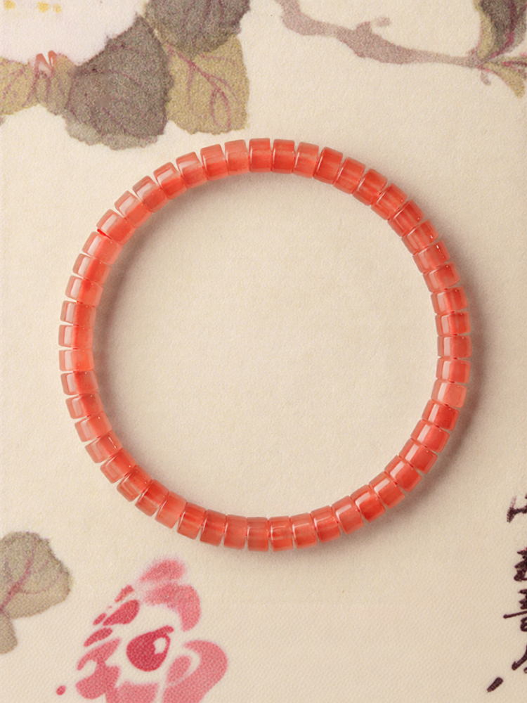 QINGXIANGTAI | Natural Nanhong Agate Bracelet for Women ราคา 3,118 บาท*ส่งฟรี