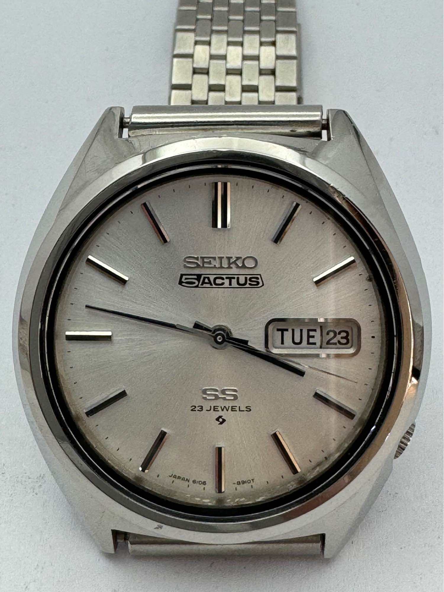 SEIKO5 ACTUS SS 23 JEWELS Automatic ตัวเรือนสแตนเลส นาฬิกา