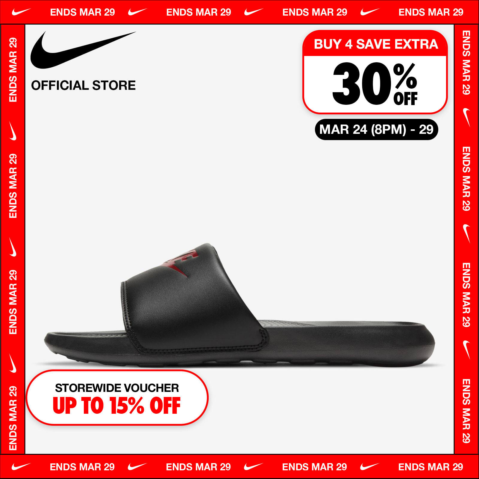 Nike Men's Victori One Slide Shoes - Black ราคา 1,100 บาท*ส่งฟรี