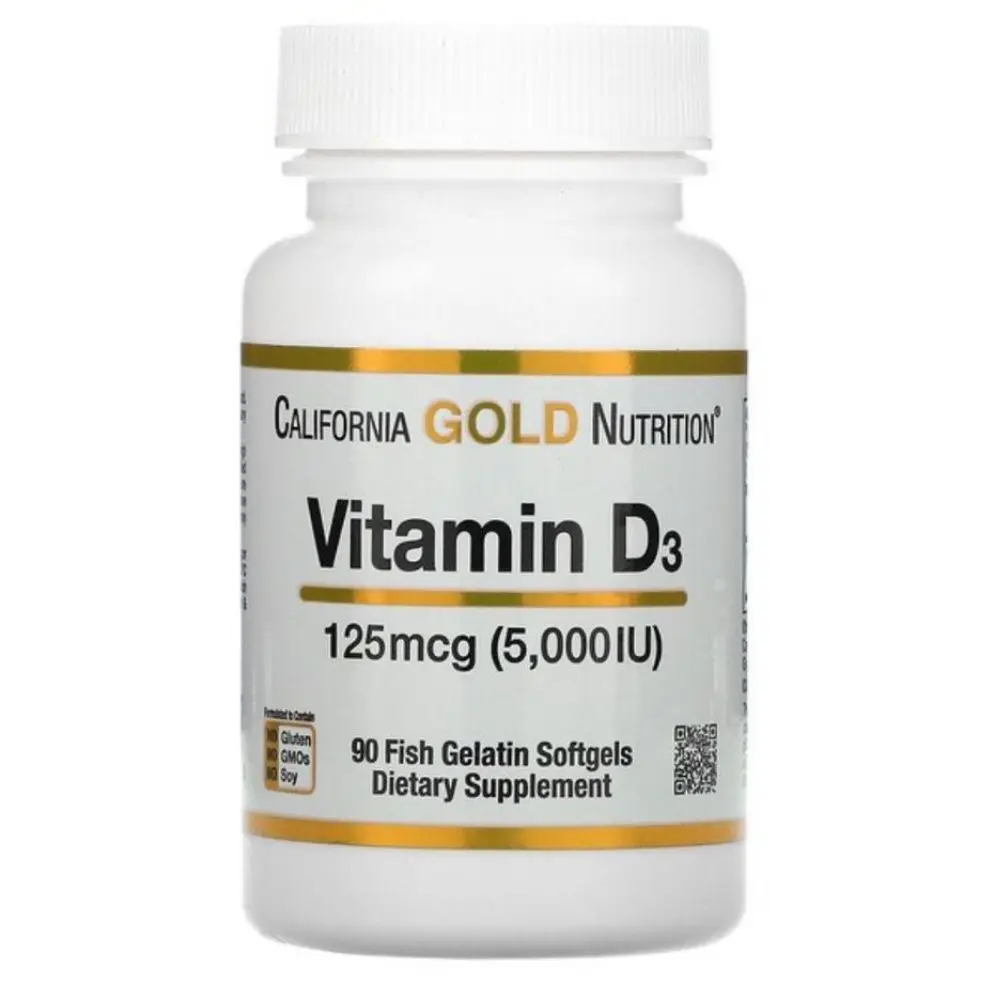 วิตามินดี3 vitamin d3 125 mcg (5000iu) 90 fish gelatin softgels