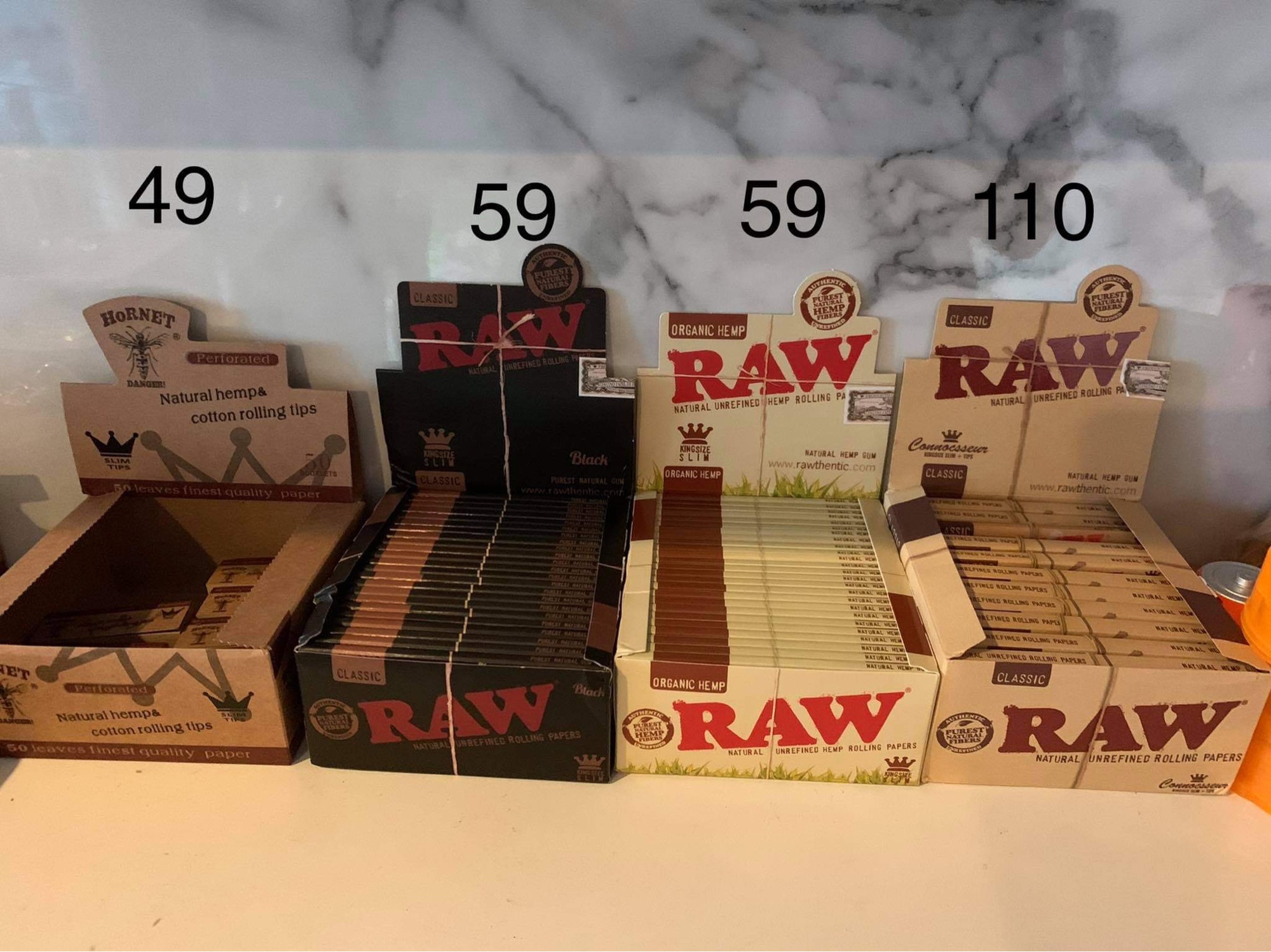 RAW papers King Size 110mm RAW Organic Hemp, RAW Black