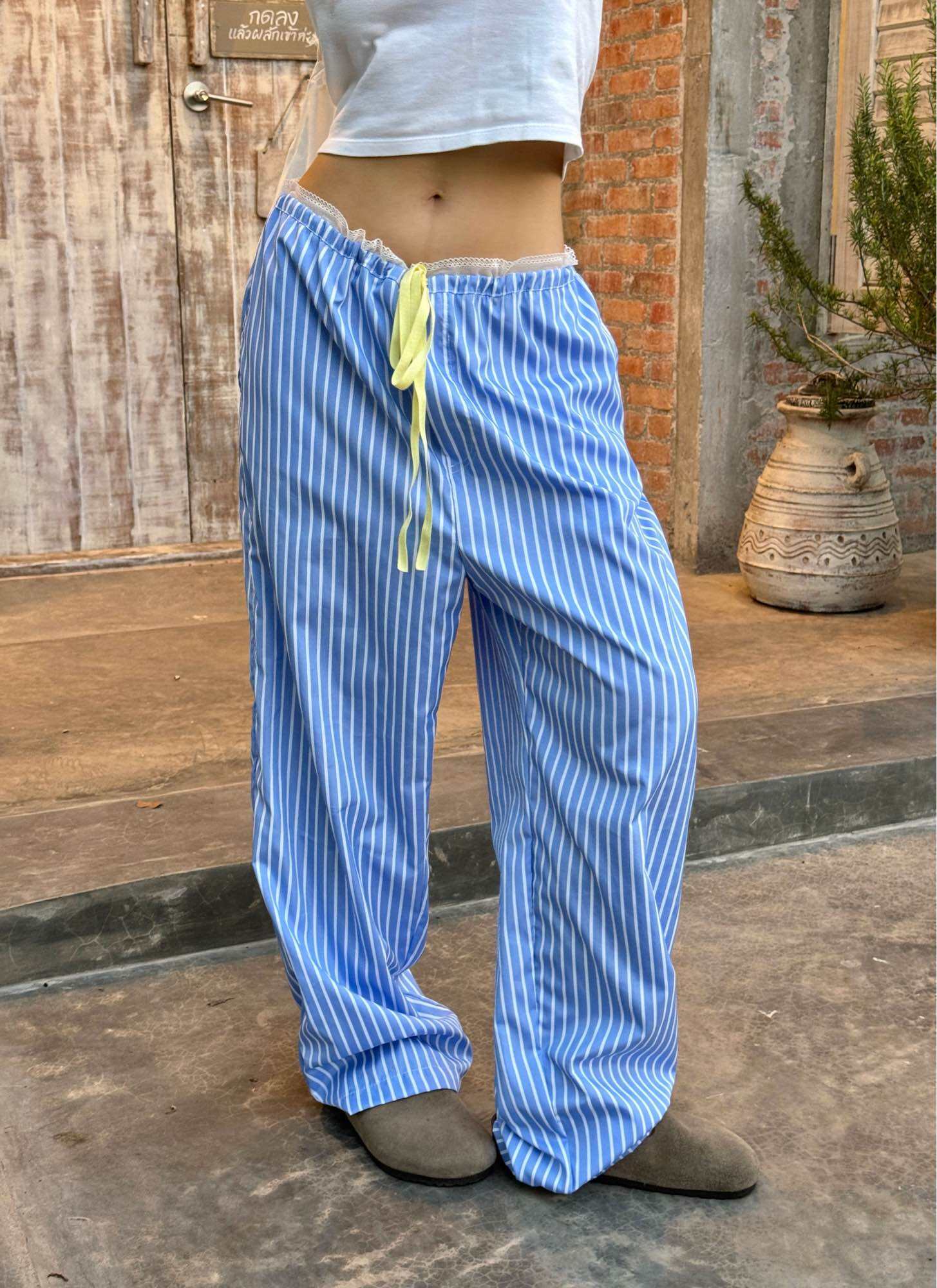 Beach boy long pants กางเกงขายาวผู้หญิง สีpink bubblegum พร้อมส่ง สี ...