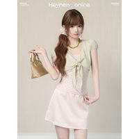 loveheynew | เสื้อยืดลายจุดและลายทายดาย 2 ชิ้น