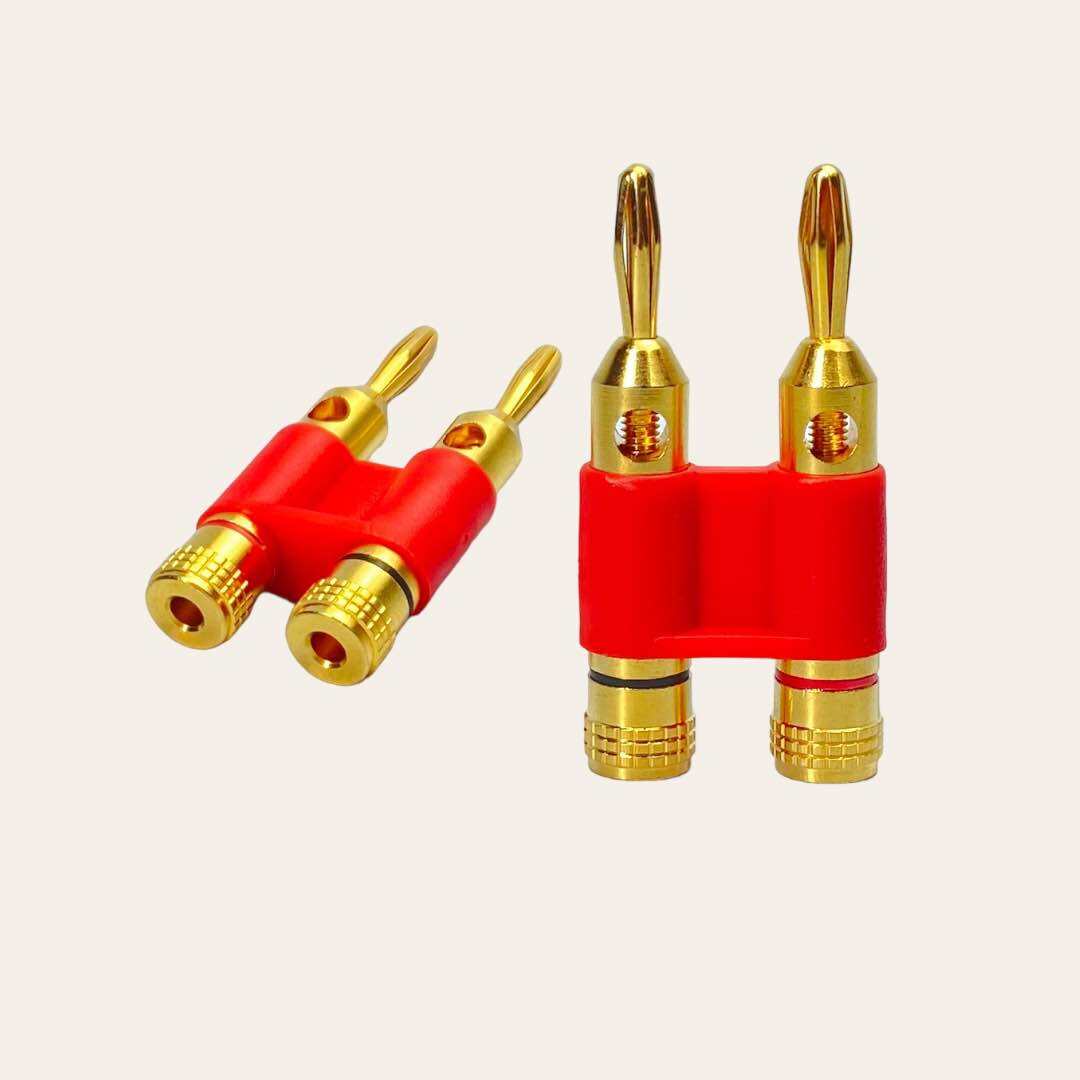 Dual Speaker Banana Plugs 24K Gold ปลั๊กกล้วยลำโพงคู่ ชนิดสกรูเปิด