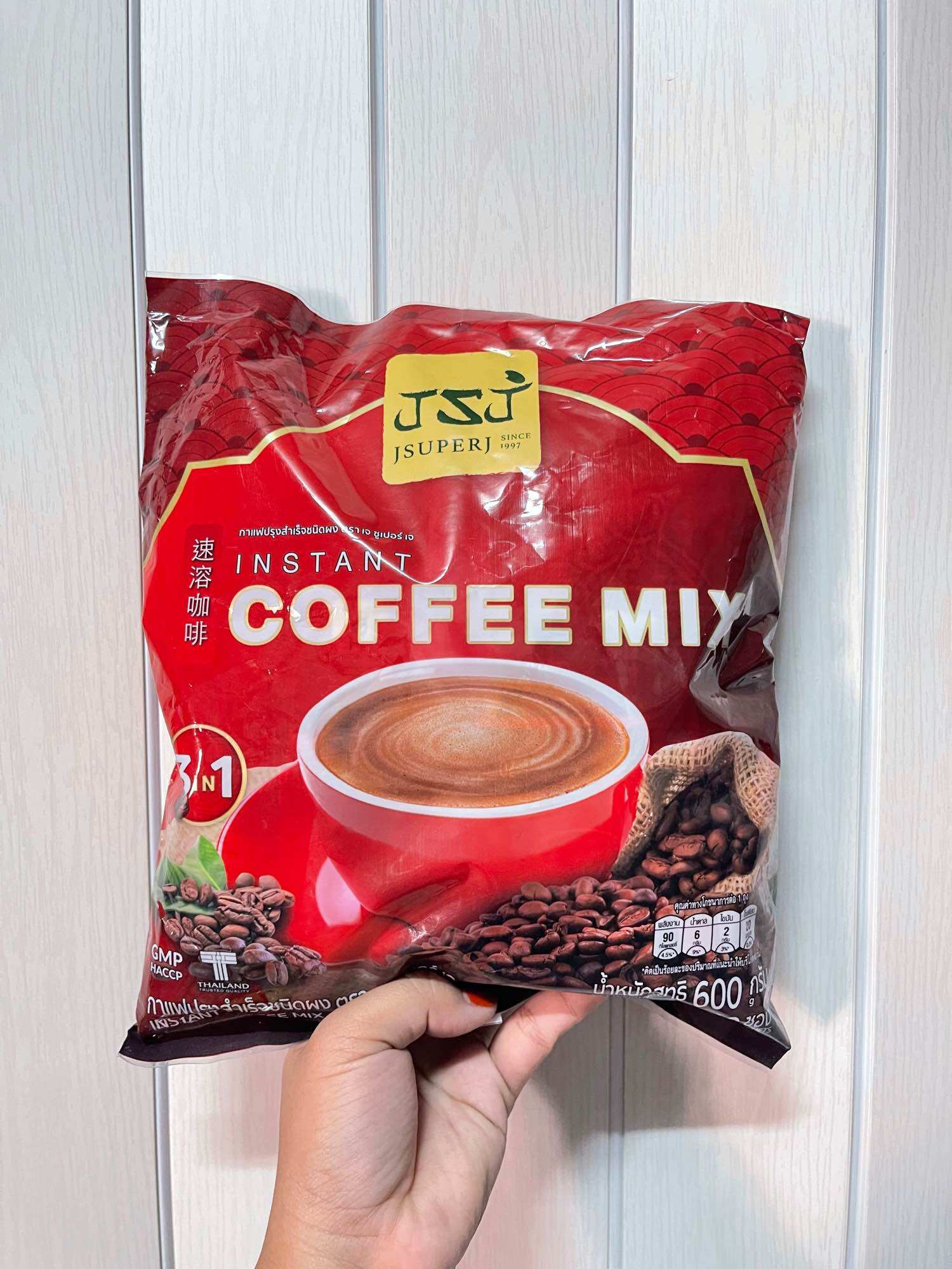 กาแฟเจ 3in1 Coffee mix ตรา JSJ เจซุปเปอร์เจ ขนาด600กรัม บรรจุ30ซอง ☕️ ราคา 112 บาท*ส่งฟรี