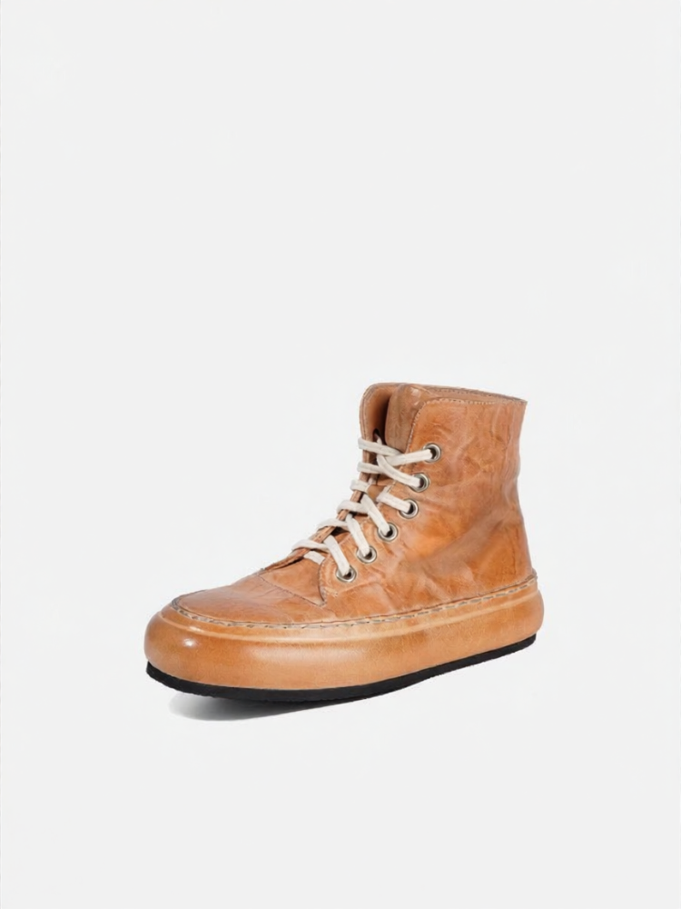 JUNBO | Washed Leather High Ankle Boots ราคา 10,089 บาท*ส่งฟรี