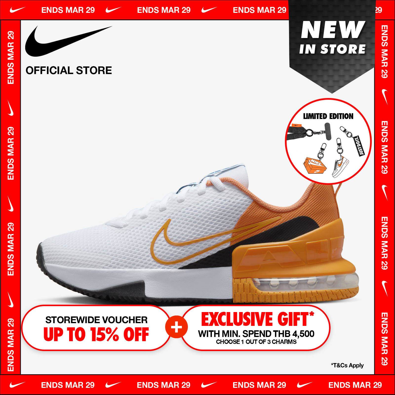 Nike Men's Air Max Alpha Trainer 6 Shoes - White ราคา 3,400 บาท*ส่งฟรี