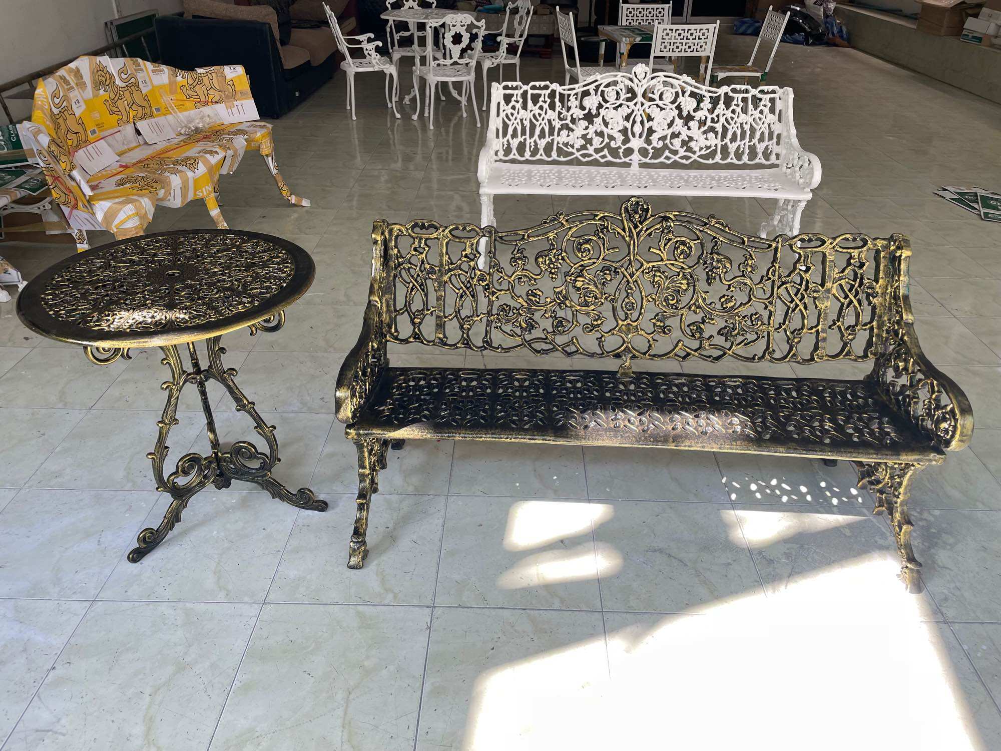 ชุดม้านั่งอัลลอยด์ แต่งสวน โต๊ะ1 ม้านั่ง1 เฟอร์นิเจอร์สนาม เฟอร์นิเจอร์กลางแจ้ง ชุดโต๊ะสนาม ราคา 19,296 บาท*ส่งฟรี