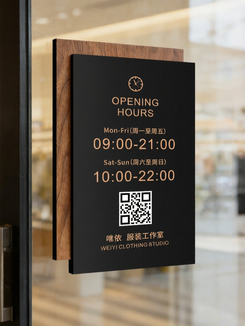 QIANGBIAO | Customized Business Hours Sign 2026 New Design ราคา 861 บาท*ส่งฟรี