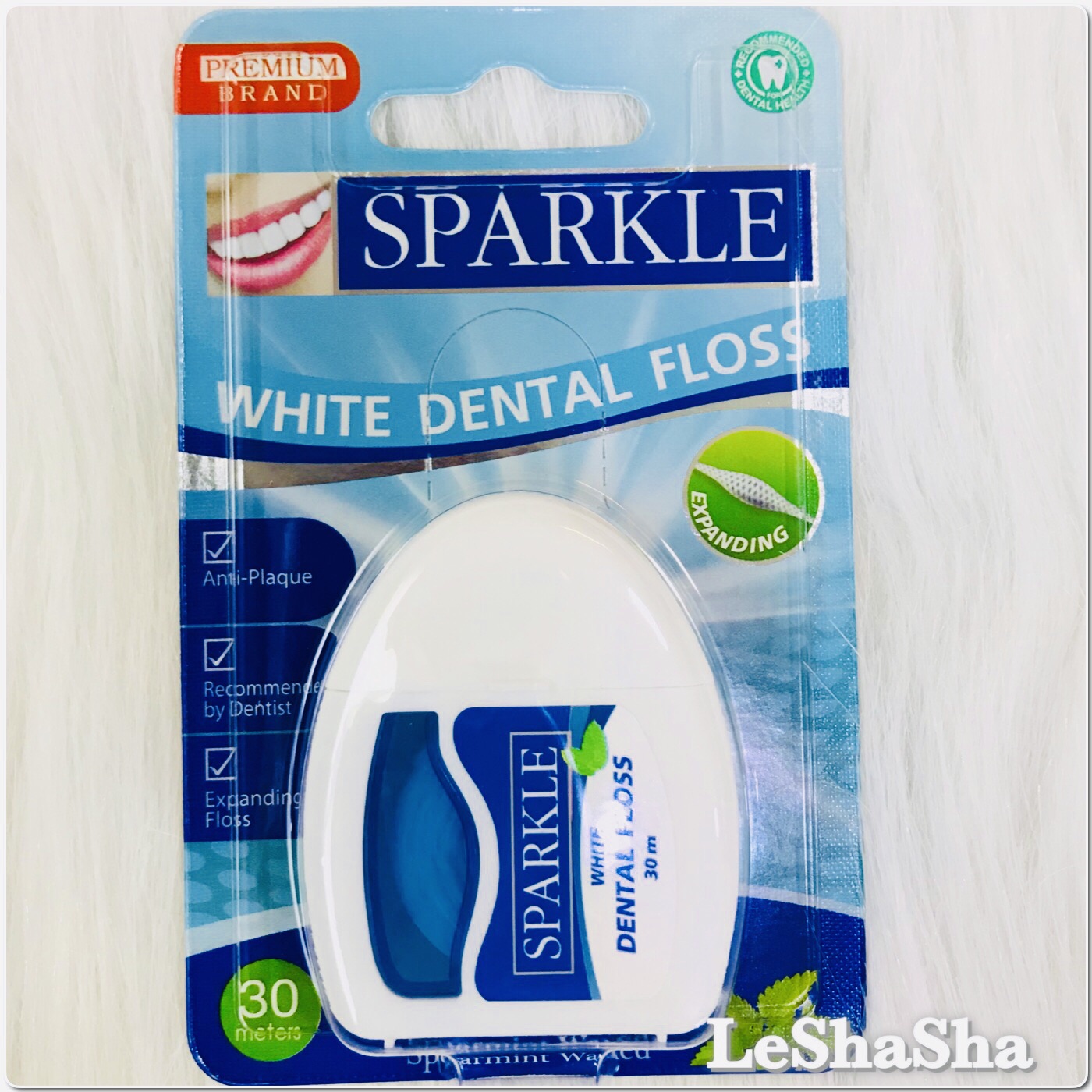 🔥ล็อตใหม่ล่าสุด ผลิต 20/05/21 ส่งไว🔥ไหมขัดฟัน Sparkle White Dental Floss Expanding สปาร์คเคิล ไหมขัดฟัน เอ็กซ์แพนดิ้ง กลิ่นสเปียร์มิ้นท์ ขนาด 30 เมตร LeShaSha