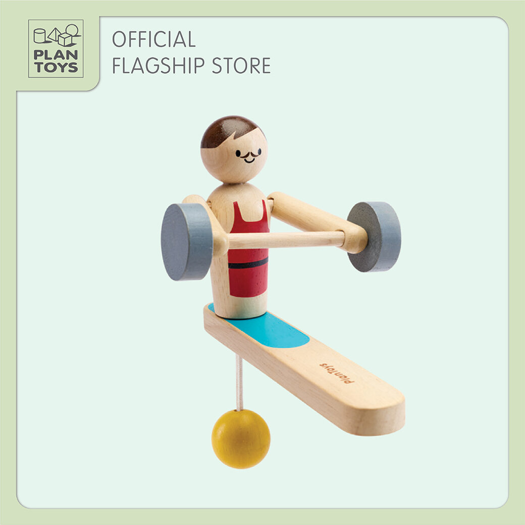 PlanToys ของเล่นไม้ Weightlifting Acrobat นักยกน้ำหนัก เสริมพัฒนาการ สำหรับเด็กอายุ 3 ปีขึ้นไป ราคา 550 บาท*ส่งฟรี