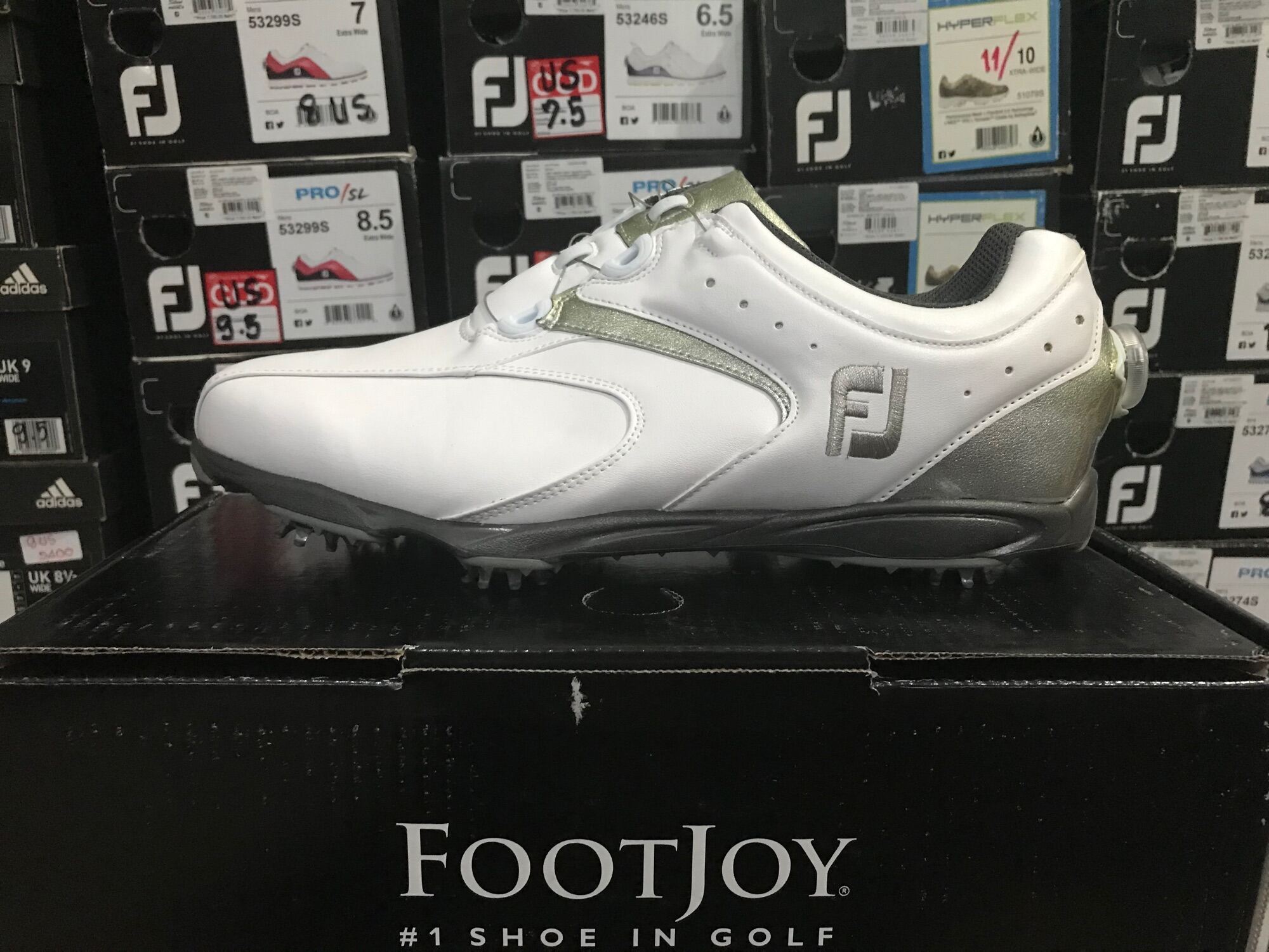 รองเท้ากอล์ฟ Foot joy EXL BOA WHITE/SILVER