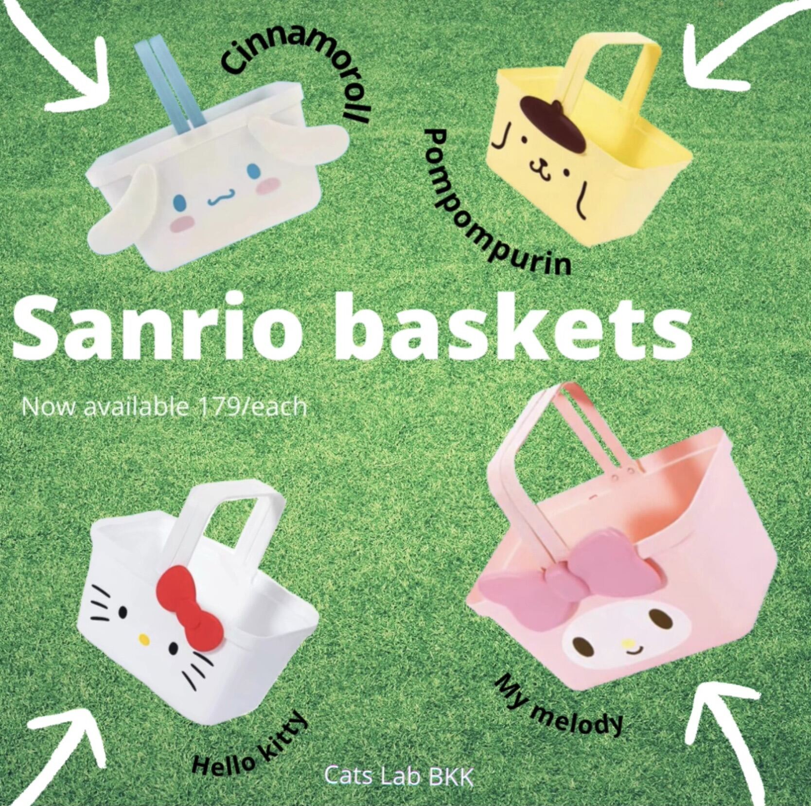 ตะกร้าใส่ของลาย sanrio 🧺🍎