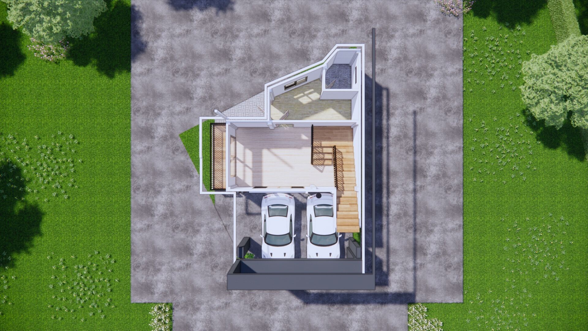 แบบบ้านโมเดิร์น 2 ชั้น. 