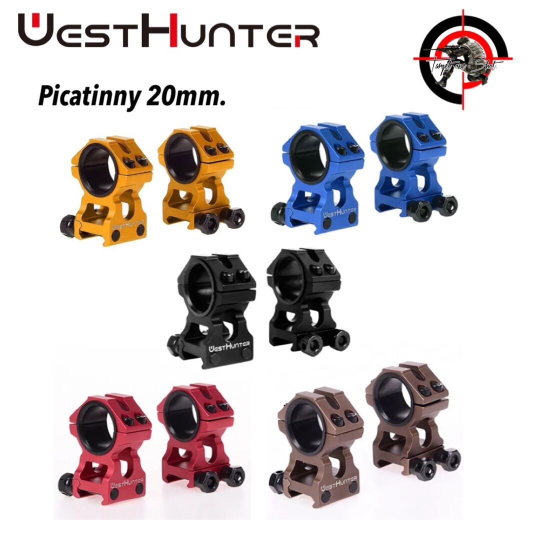 WestHunter Low Picatinny Rail Scope Rings 25.4mm / 30mm | 2-Piece Hunting Sight Mounts