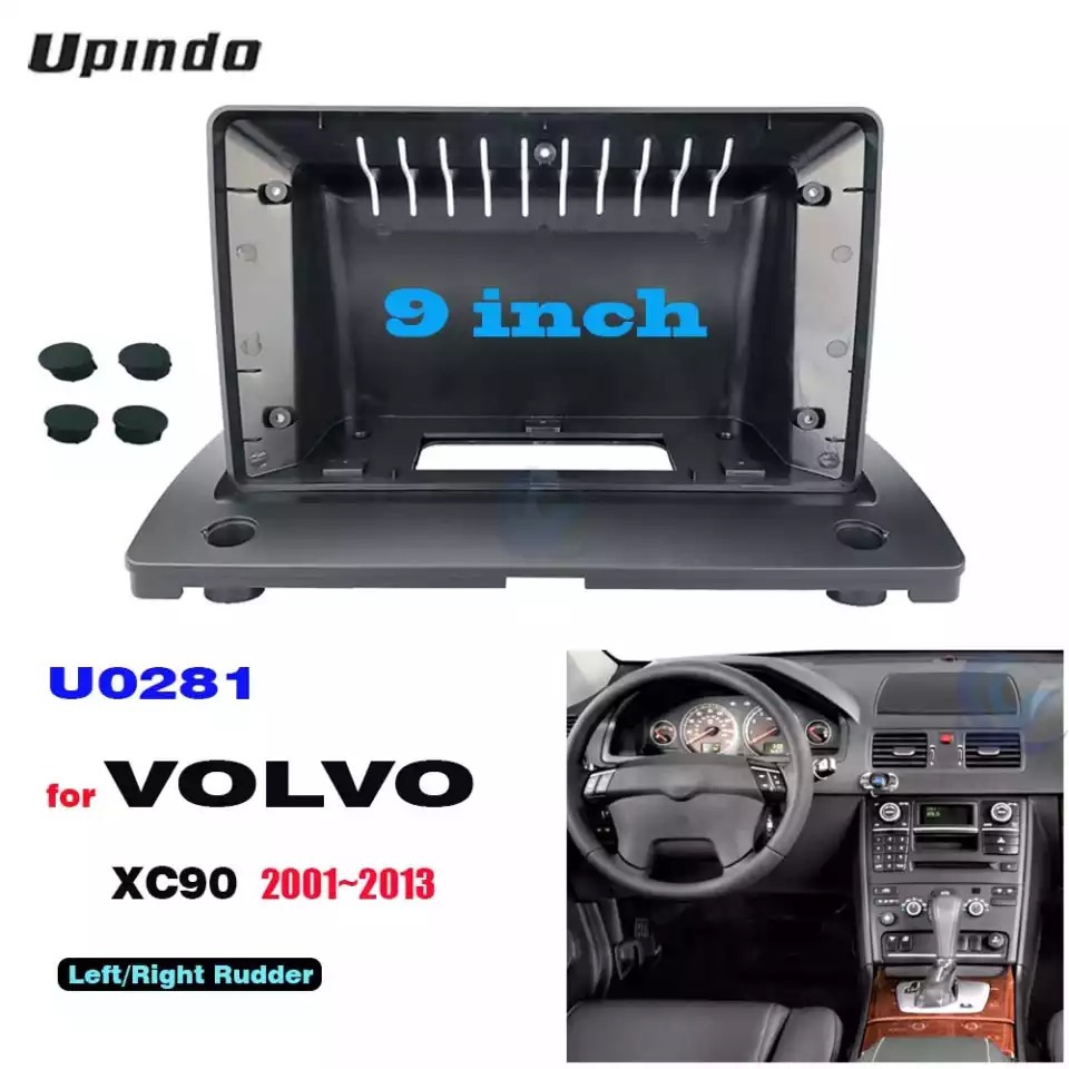 2 Din 9 Inch Car Radio DVD GPS Mp5 Plastic Fascia Panel Frame For Volvo XC90 2001~2013 Dash Mount Kit