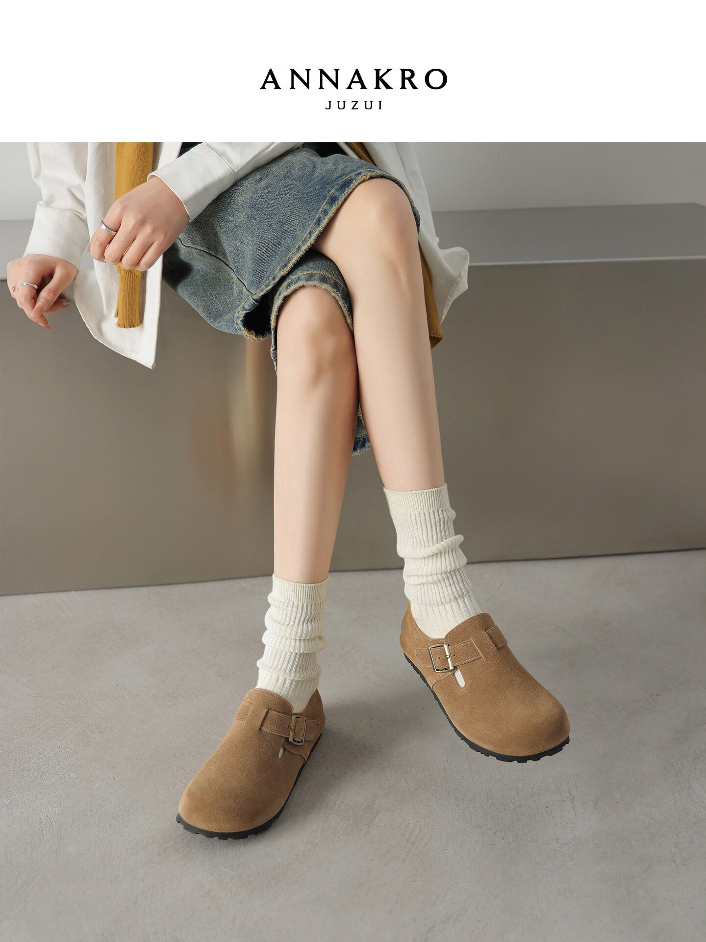 JZ ANNAKRO | Fashion Slip-On Soft Sole Suede Women's Flat Shoes ราคา 3,405 บาท*ส่งฟรี