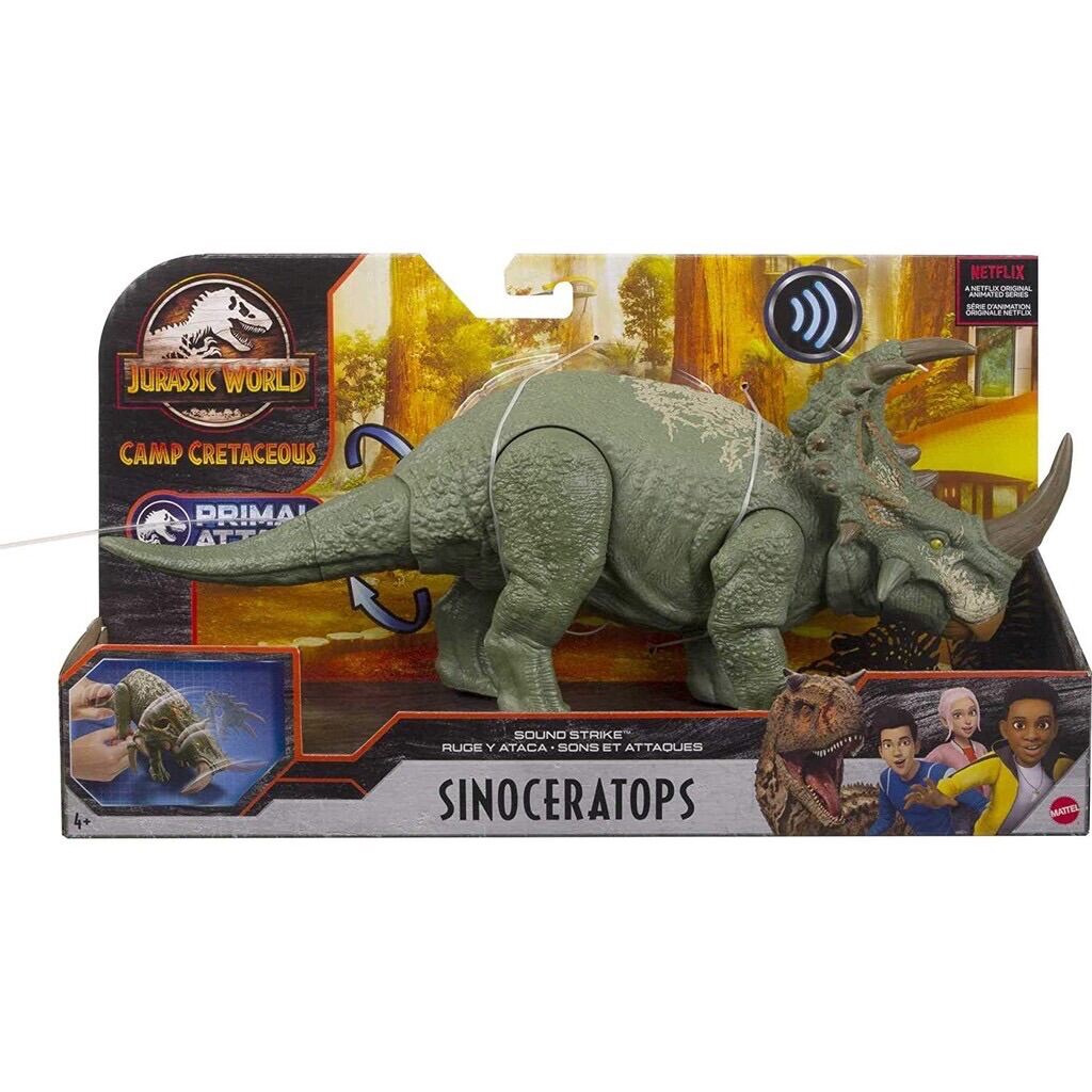 Jurassic World Sound Strike Sinoceratops ของเล่นแอ็กชั่นฟิกเกอร์ ไดโนเสาร์ ไซโนเซอราทอปส์  - HBX34