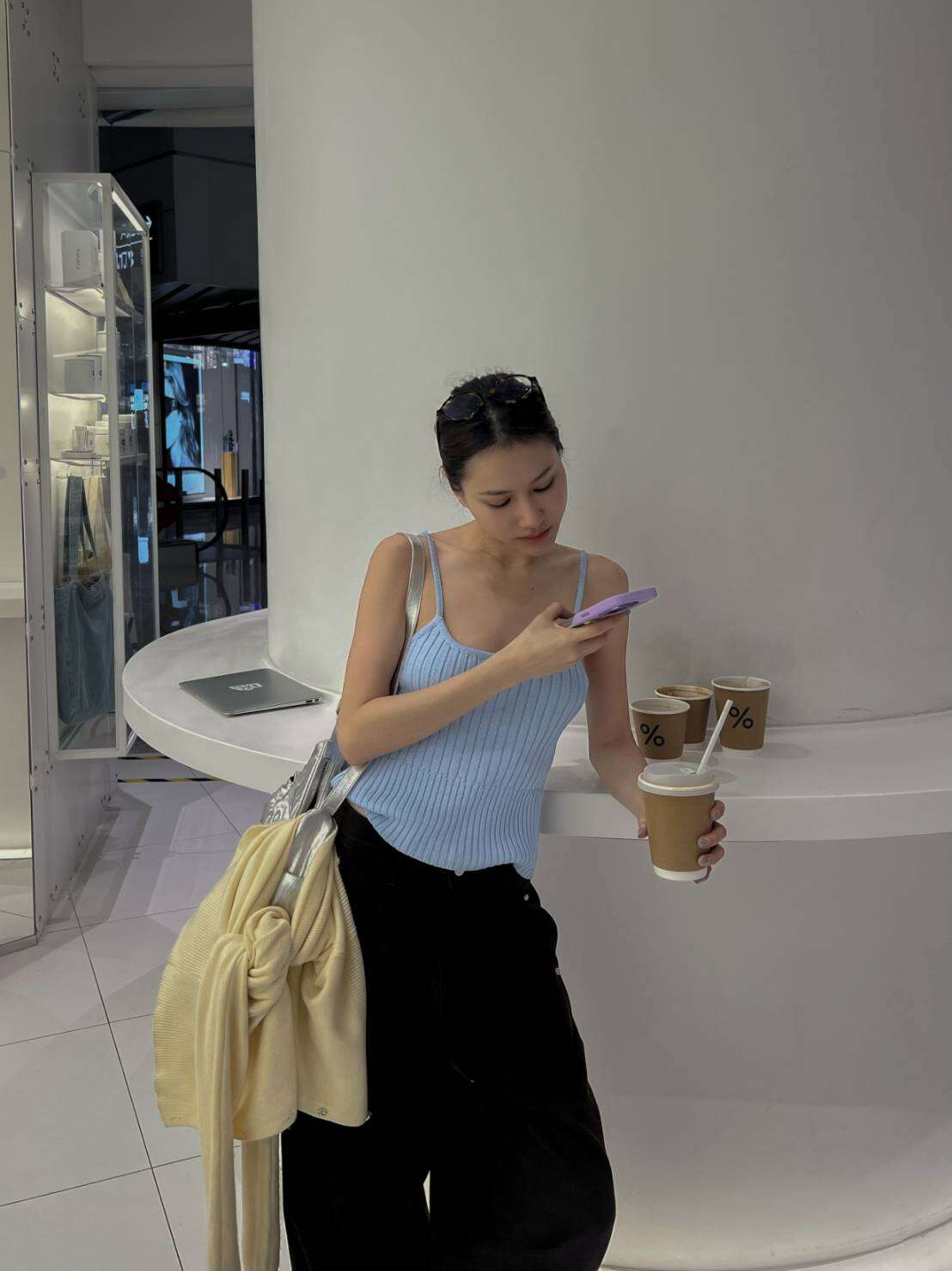 Glamclothes Hype tank top เสื้อสายเดี่ยวไหมพรม ที่มีความนุ่มนิ่ม ทรงสวย ราคา 450 บาท*ส่งฟรี