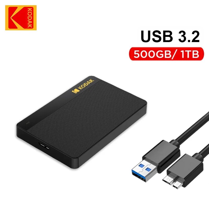 Kodak | ฮาร์ดดิสก์พกพา Kodak รุ่น P160 ความจุ 500GB USB 3.0 PHDD เหมาะสำหรับ PS4/PS5 Xbox Mac PC ราคา 2,061 บาท*ส่งฟรี