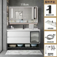 ZHENTAIYUAN | ตู้ห้องน้ำไม้เนื้อแข็งสำหรับพื้นที่เล็ก พร้อมซิงค์และตู้บนผนัง