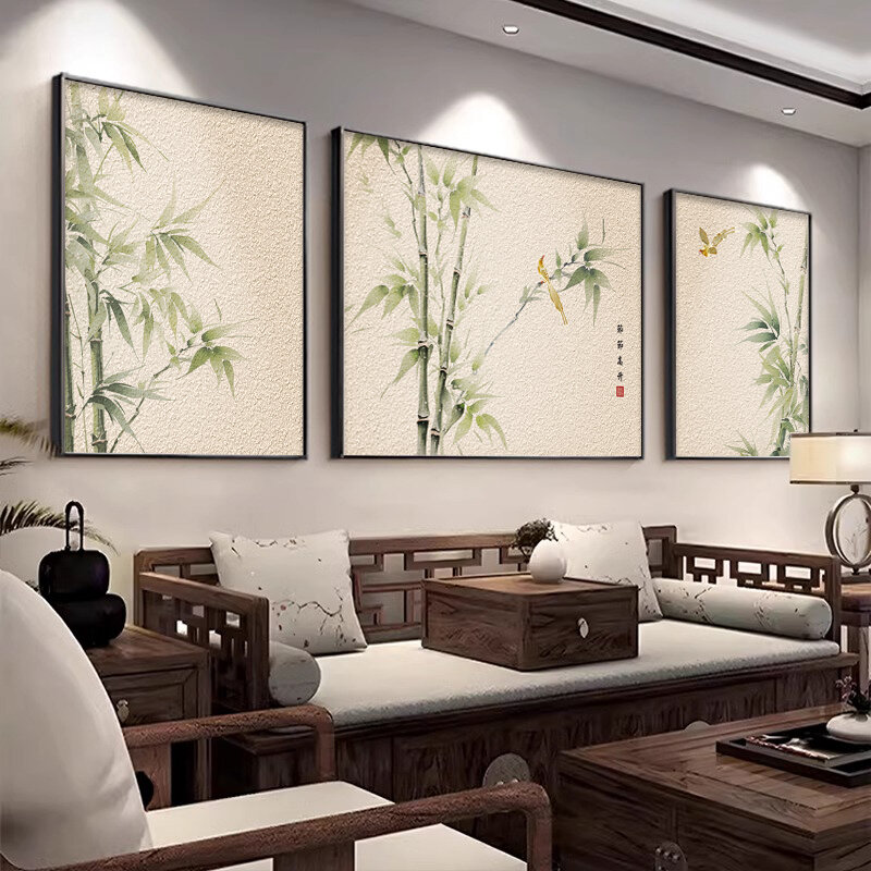 XIANGTUYIN | New Chinese Style Three-Panel Wall Art for Living Room and Office ราคา 2,910 บาท*ส่งฟรี