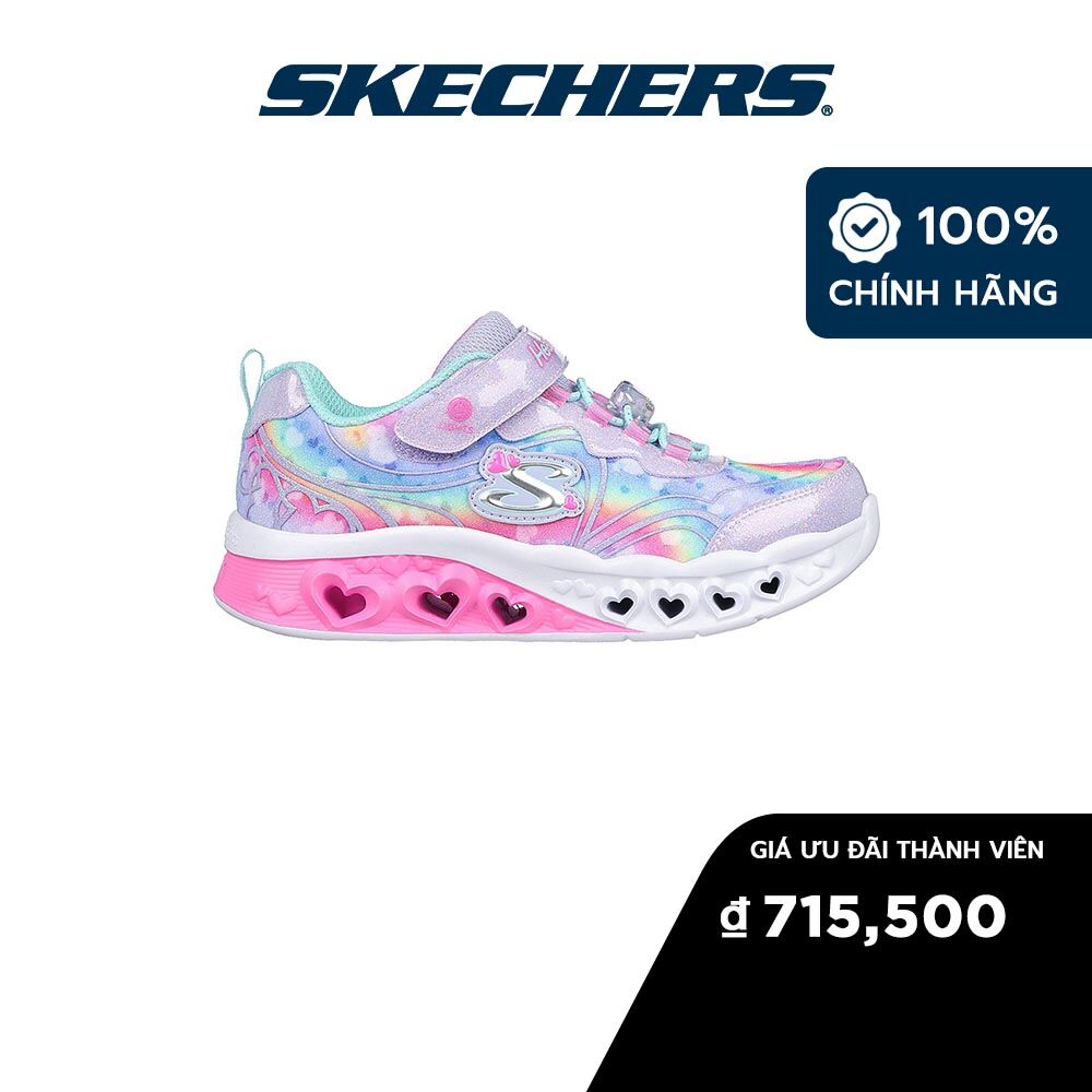 Skechers Bé Gái Giày Thể Thao Thường Ngày Flutter Heart Lights Groovy Swirl - 303253L-LVAQ