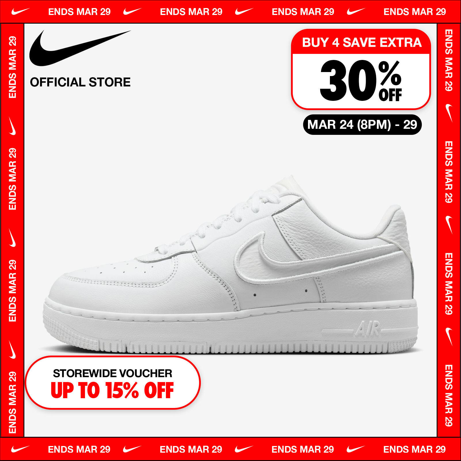Nike Women's Air Force 1 Dance Shoes - White ราคา 5,200 บาท*ส่งฟรี