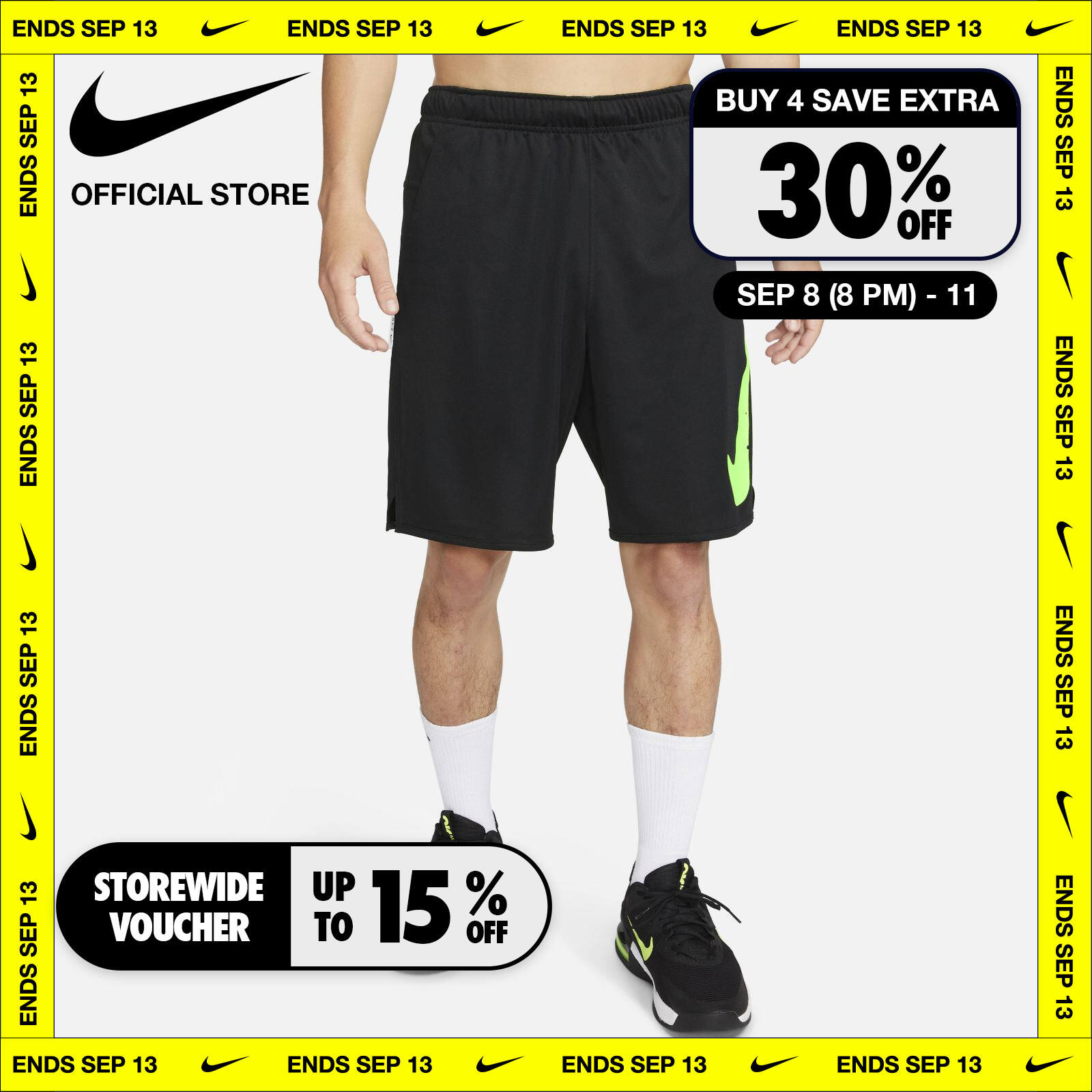 Nike Men's Dri-FIT Totality Studio '72 Shorts - Black ราคา 900 บาท*ส่งฟรี