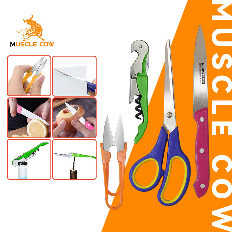 MUSCLE COW ชุดมีดทำครัว ชุดมีดทำอาหาร ชุดมีดทำครัว4ชิ้น ที่เปิดขวดไวน์เครื่องครัว มีดทำครัว กรรไกร เครื่องมือครัว ราคา 57 บาท*ส่งฟรี