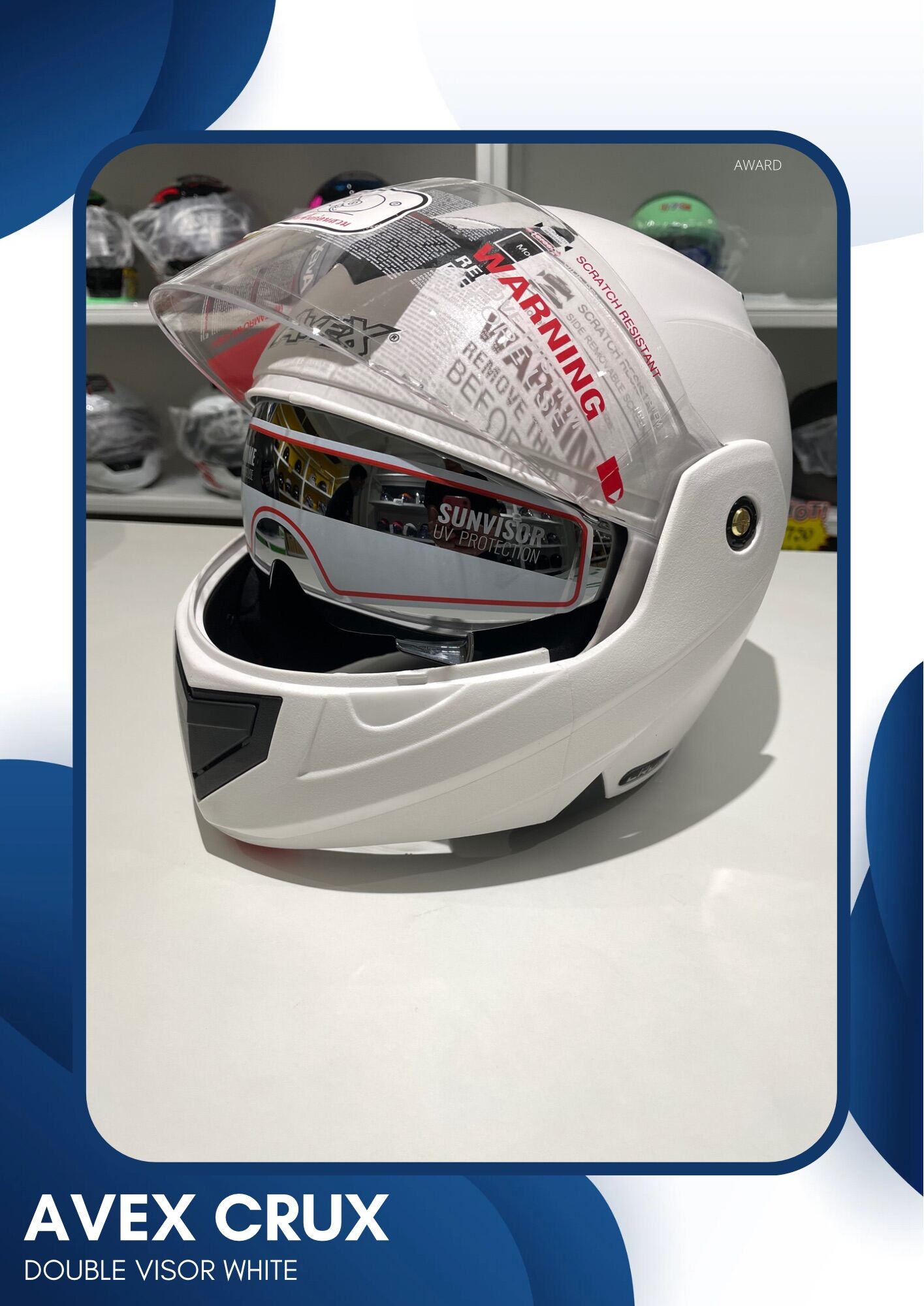 Avex Crux Double Visor หมวกกันน็อกเปิดคางแว่นสองชั้น Lazada.co.th