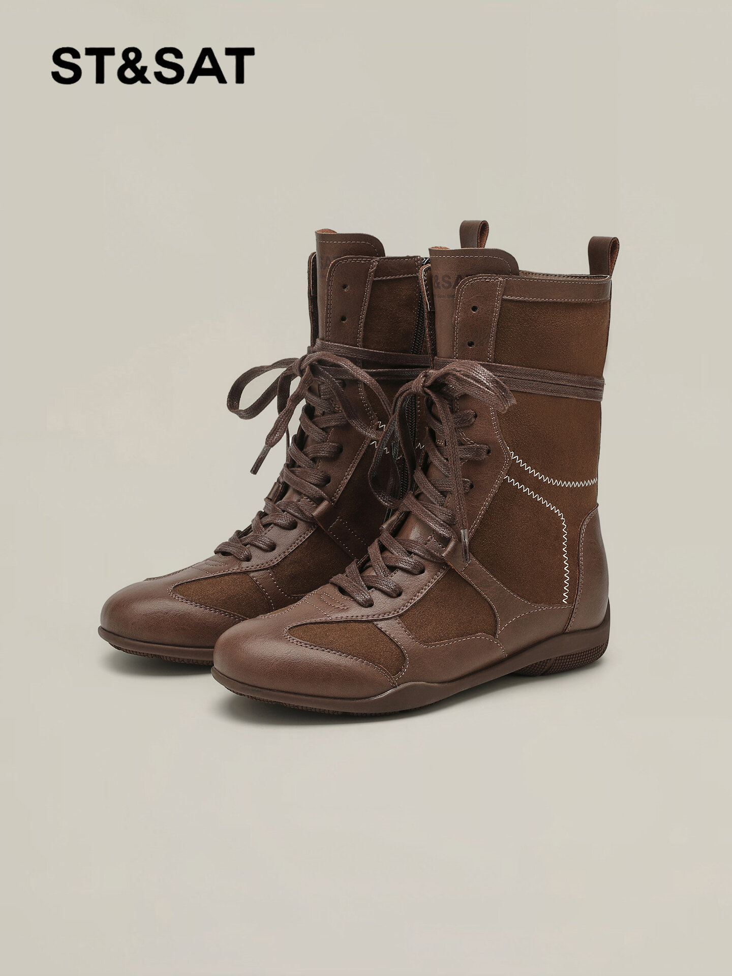ST&SAT | Convenient Versatile Retro Zipper Martin Boots ราคา 2,960 บาท*ส่งฟรี