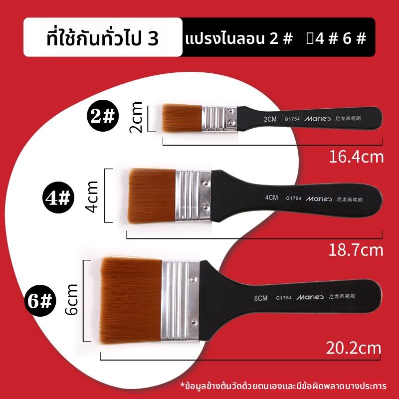 Marie’s | ชุดแปรงวาดรูปสำหรับสีอะคริลิค สีน้ำมัน วาดผนัง และสีน้ำ