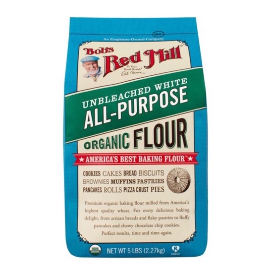 Organic Unbleached White All Purpose Flour 2.27kg BOB’s RED MILL แป้งอเนกประสงค์ออร์แกนิค ไม่ขัดสี