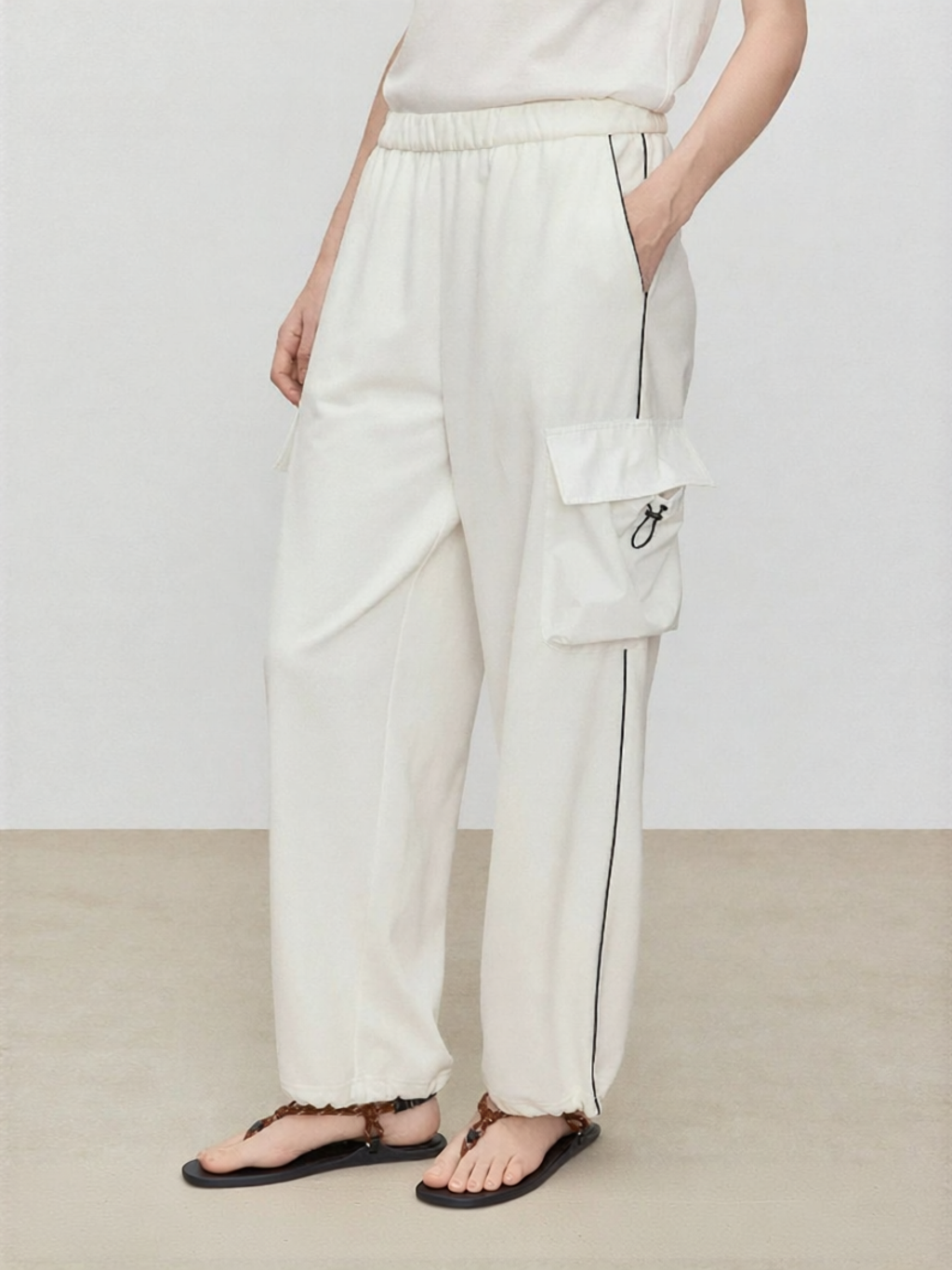 URLAZH | High Waist Straight Leg Cool Casual Work Pants White ราคา 7,272 บาท*ส่งฟรี