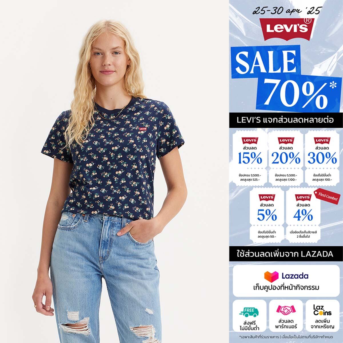 เสื้อยืด Levi's® Women's Perfect T-Shirt ราคา 495 บาท*ส่งฟรี